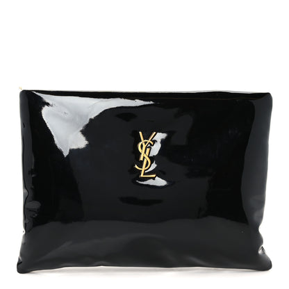 Saint Laurent Patent Large Calypso Pouch Black 1 of 10