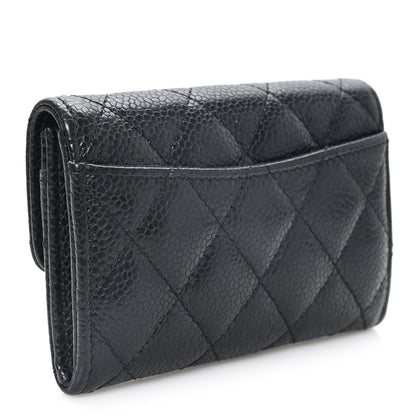 Chanel Caviar Quilted Flap Card Holder Wallet Black 3 of 10