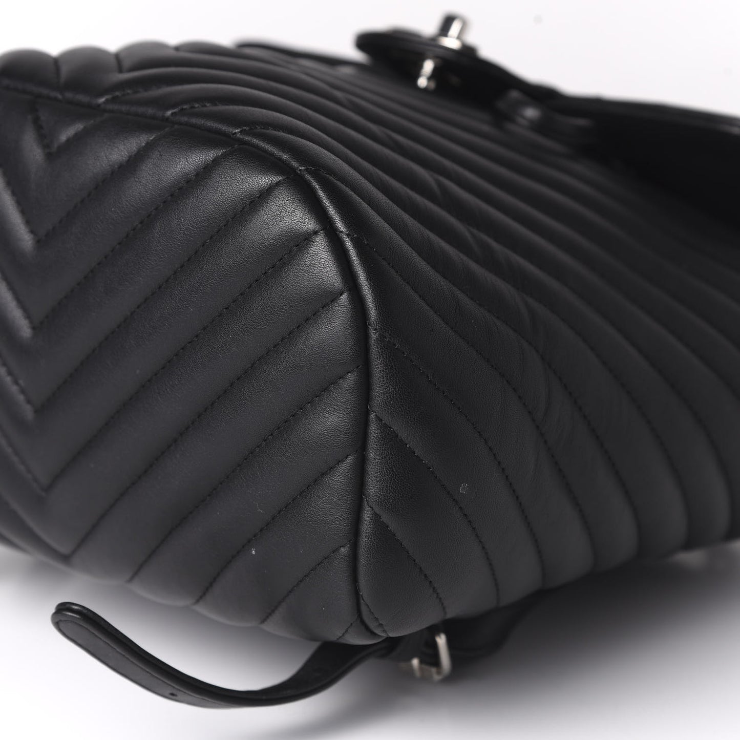 Calfskin Chevron Quilted Small Urban Spirit Backpack Black