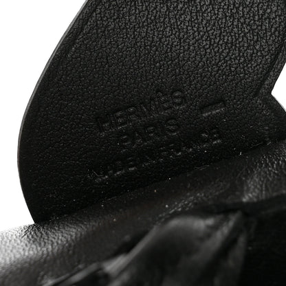 Hermes Milo Lambskin Lizard Touch Grigri Rodeo Pegase Horse Bag Charm PM So Black 3 of 6