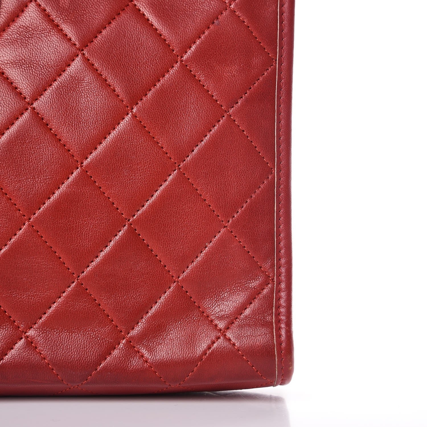 Chanel Lambskin Quilted CC Clutch Red 11 of 16