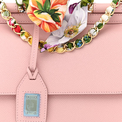 Dolce & Gabbana Dauphine Small Miss Sicily Satchel With Scarf Pink 7 of 9