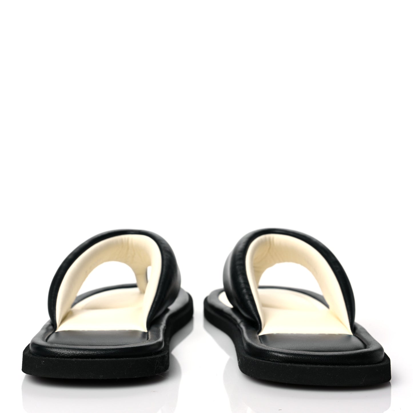 Lambskin Padded Pool Thong Sandals 40 Black