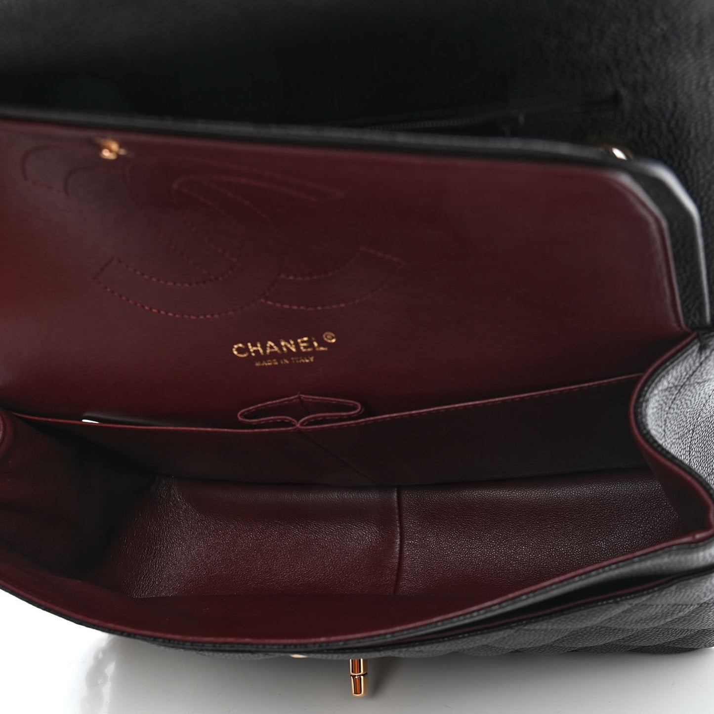 Caviar Quilted Jumbo Double Flap Black