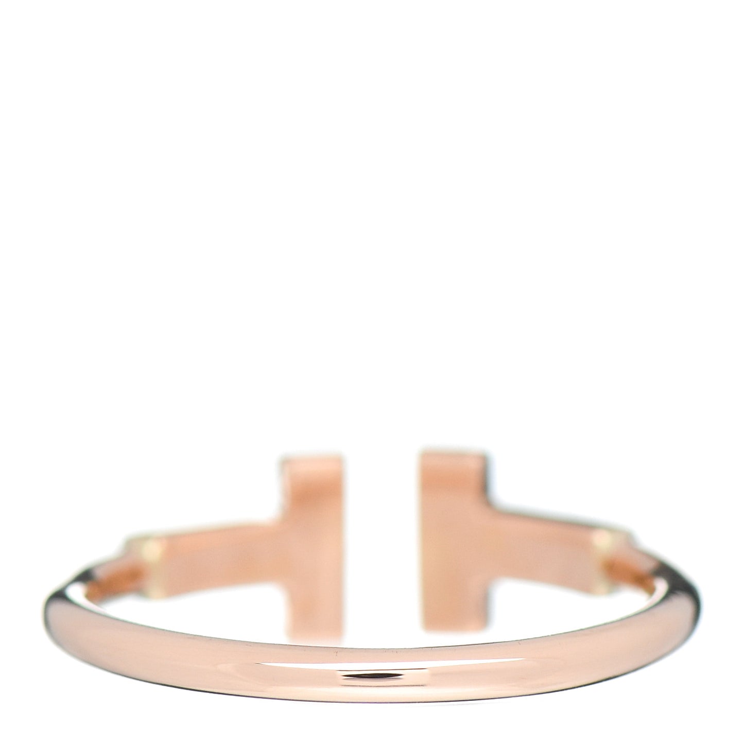18K Rose Gold Diamond T Wire Ring 50 5.5