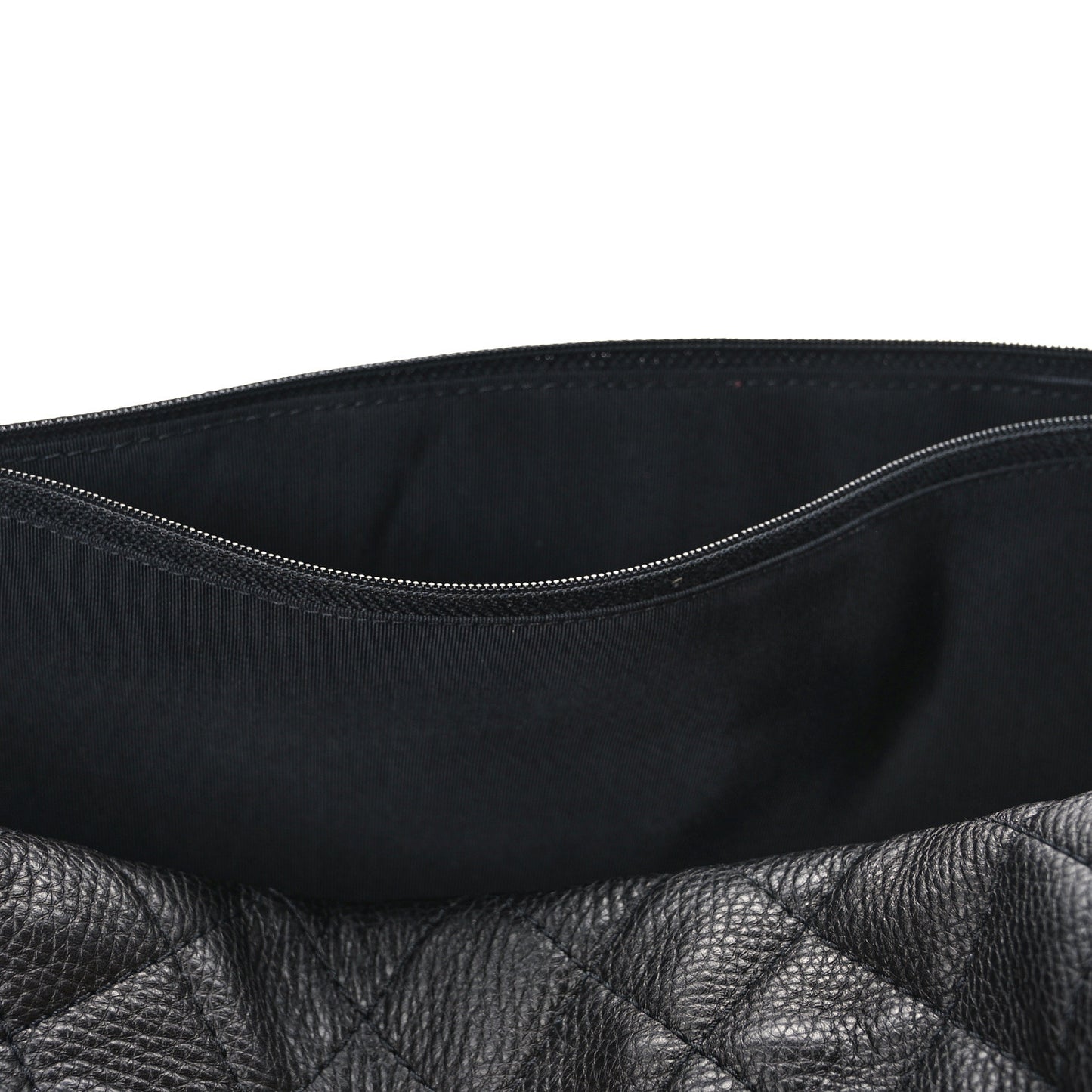 Calfskin Quilted XXL Travel Flap Bag Black