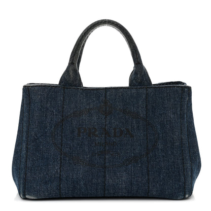 Prada Denim Canapa Small Logo Tote Avio 1 of 18