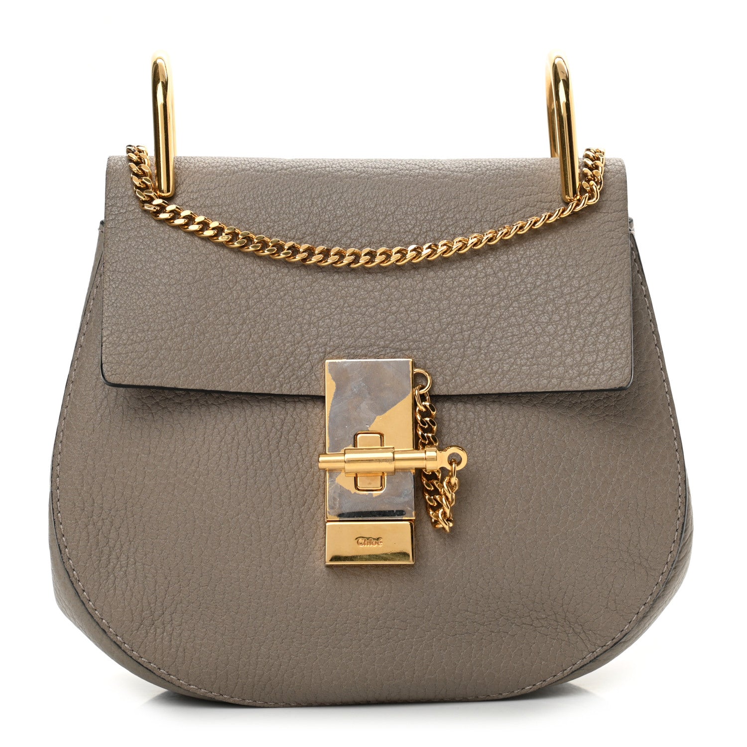 Chloe Grained Lambskin Mini Drew Shoulder Bag Motty Grey 1 of 15