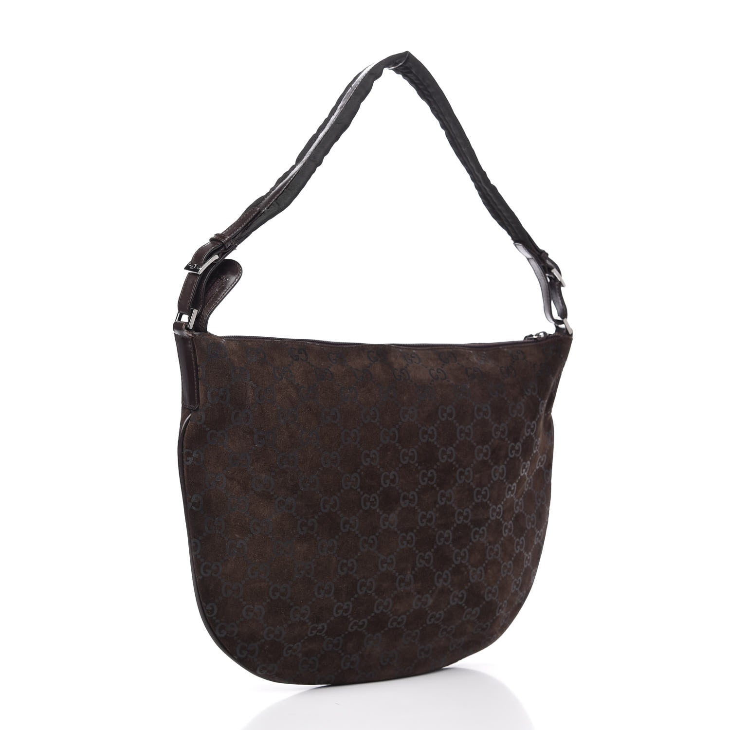 Gucci Suede Monogram Hobo 3 of 10