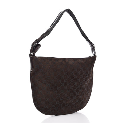 Gucci Suede Monogram Hobo 3 of 10