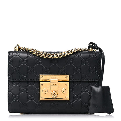 Gucci Guccissima Small Padlock Shoulder Bag Black 1 of 18