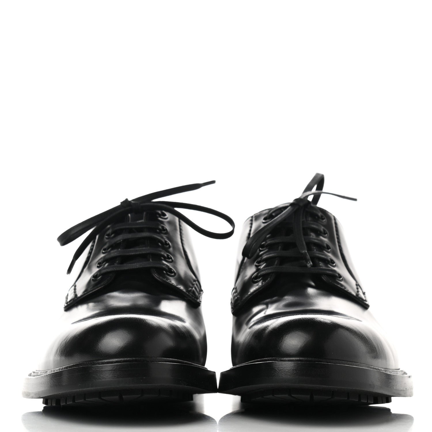 Louis Vuitton Calfskin Mens Derby Shoes 9 Black 2 of 8
