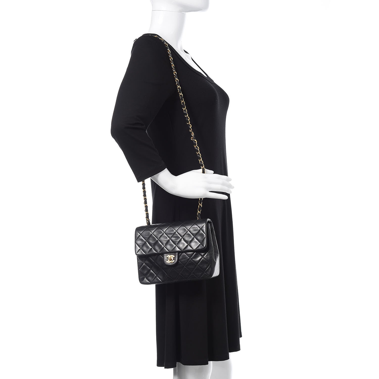 Chanel Lambskin Quilted Mini Square Flap Black 2 of 10