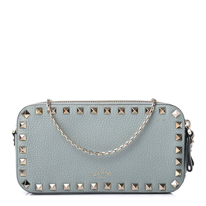 Valentino Garavani Pebbled Calfskin Rockstud Double Zip Camera Crossbody Bag Nube 1 of 4