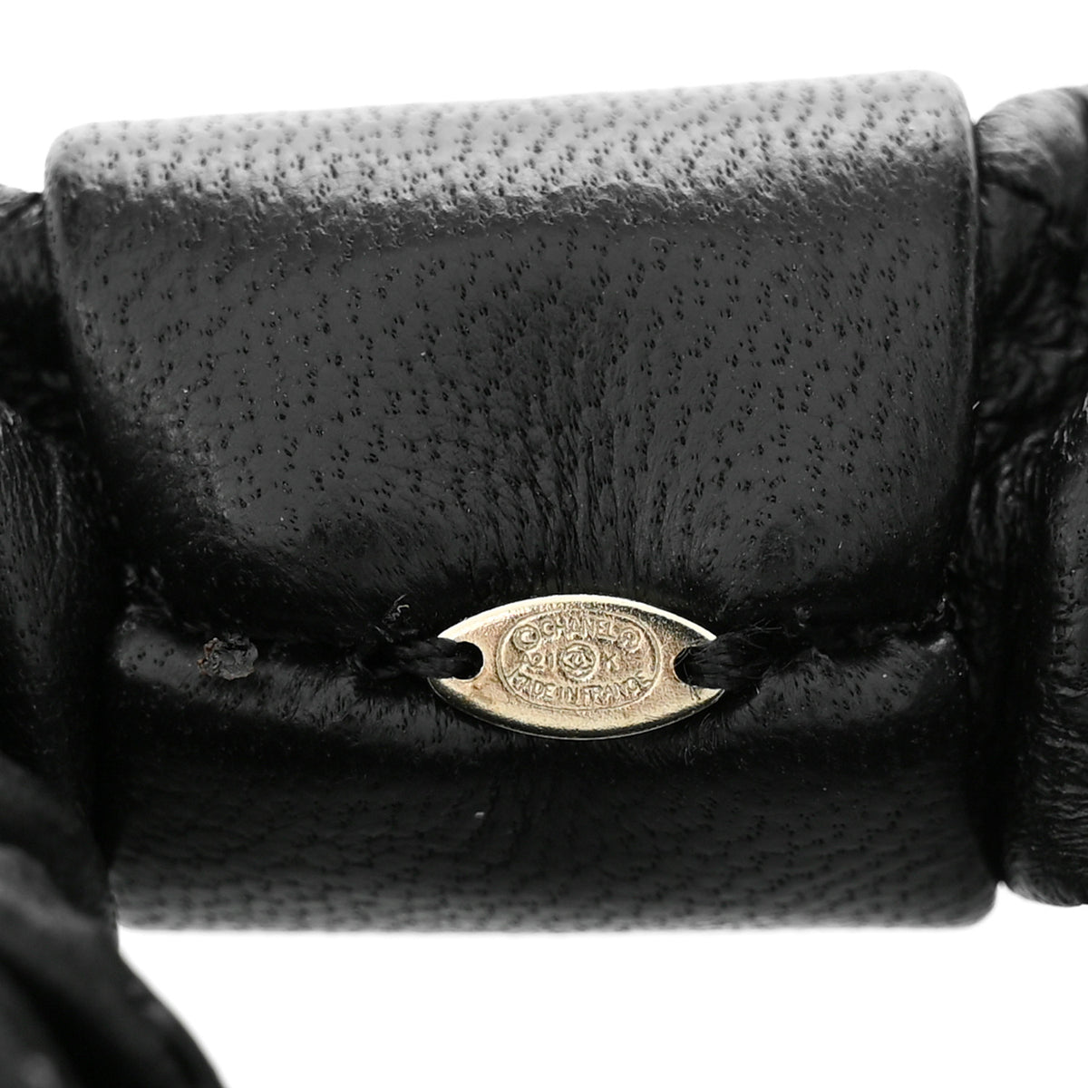 Lambskin Quilted CC Hair Scrunchie Black
