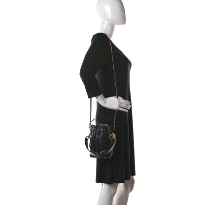 Fendi Vitello Century F is Fendi Eyebrow Monster Eyes Embossed Mini Mon Tresor Bucket Bag Black 2 of 11
