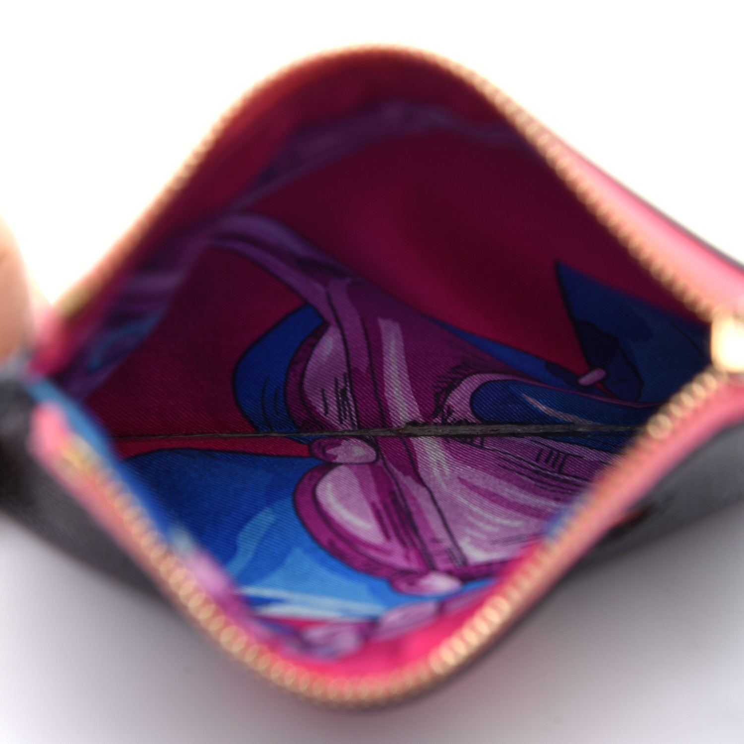 Hermes Epsom Swift Petit H Dog Flat Case Black Multicolor 5 of 11