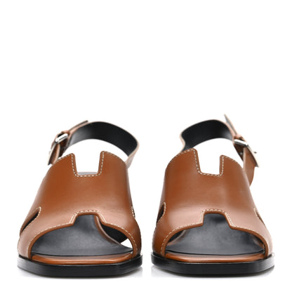 Hermes Calfskin Elbe 60 Sandals 37.5 Naturel 3 of 11