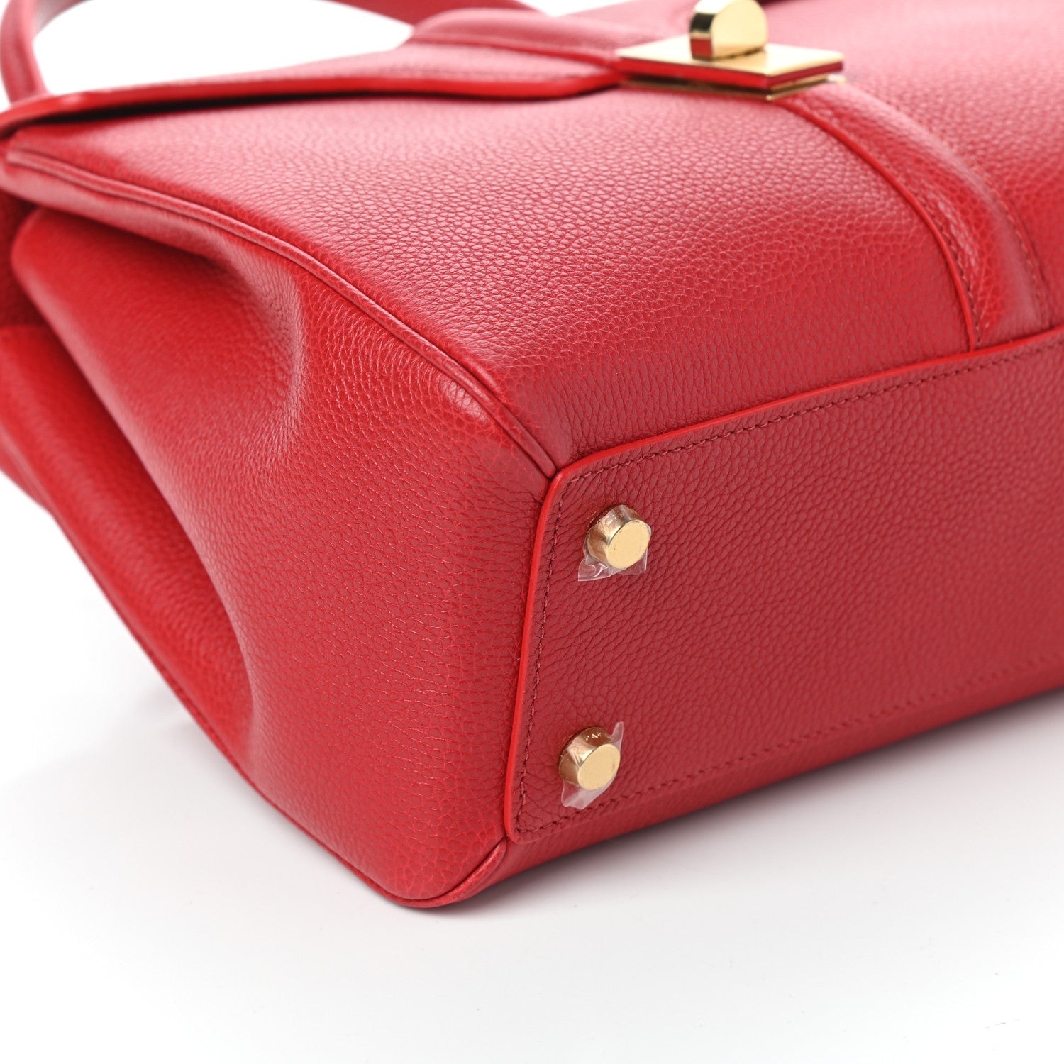 Celine Grained Calfskin Small 16 Top Handle Bag Red 8 of 9