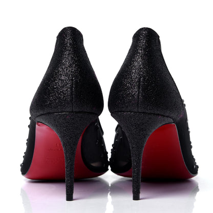 Christian Louboutin Rete Glitter Mini Specchio Strass Follies 70 Pumps 41 Black 6 of 6
