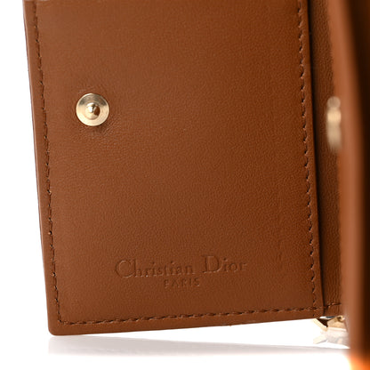 Christian Dior Calfskin Cannage Small Lady Dior Flap Card Holder Golden Saddle 6 of 10