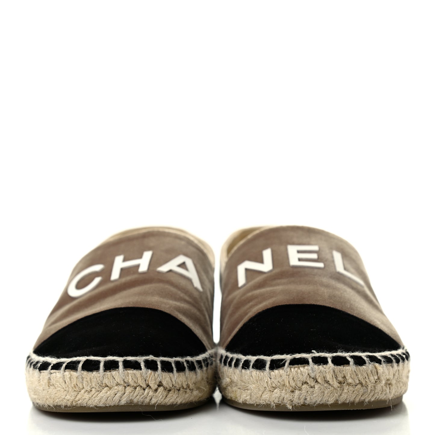 Velvet Logo Espadrilles 36 Beige Black