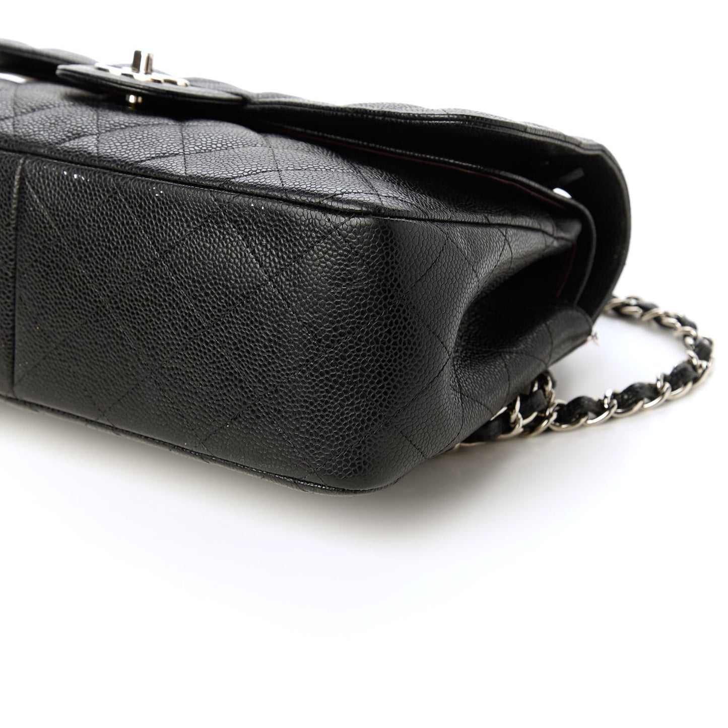 Caviar Quilted Jumbo Double Flap Black