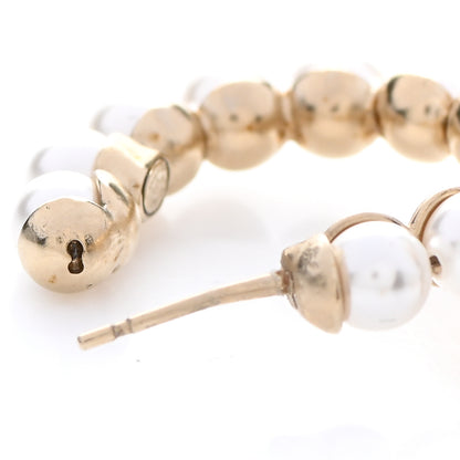 Chanel Crystal Pearl CC No 5 Hoop Drop Earring Gold 3 of 5