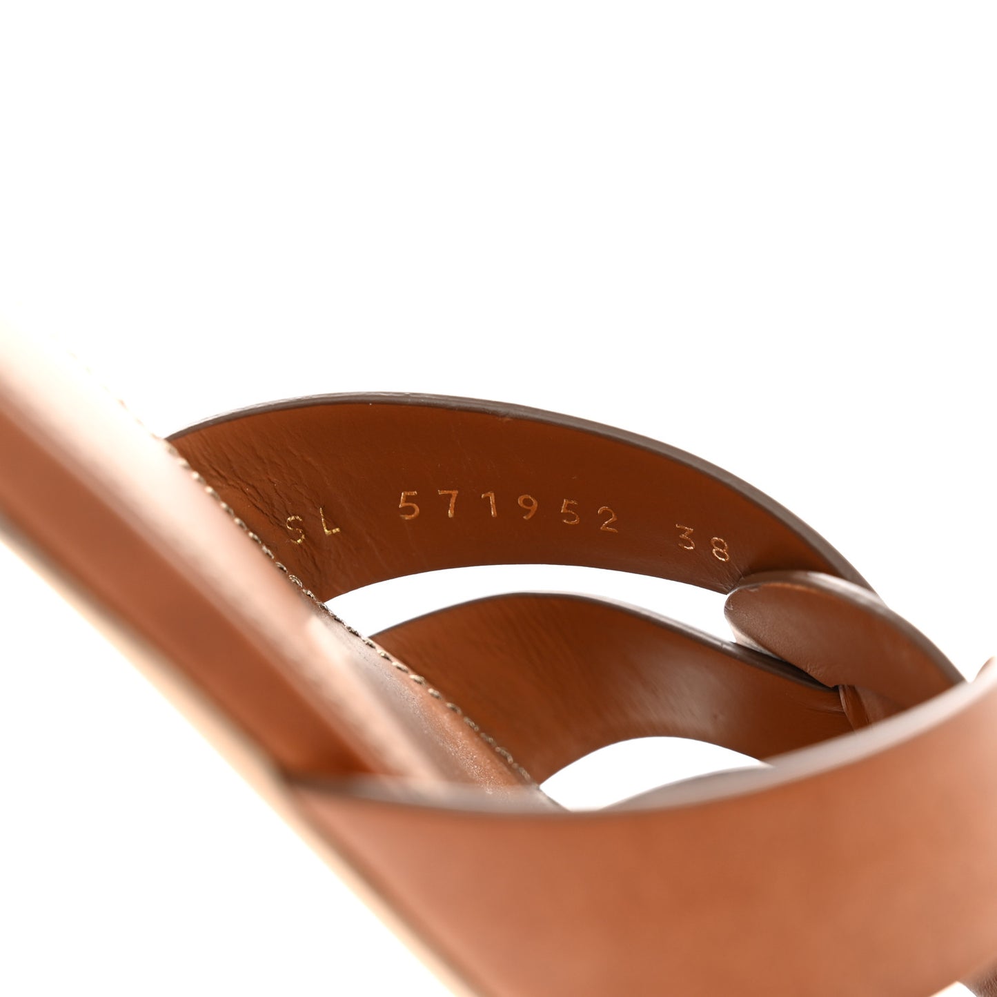 Calfskin Tribute 05 Slide Sandals 38 Amber