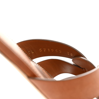 Saint Laurent Calfskin Tribute 05 Slide Sandals 38 Amber 9 of 10