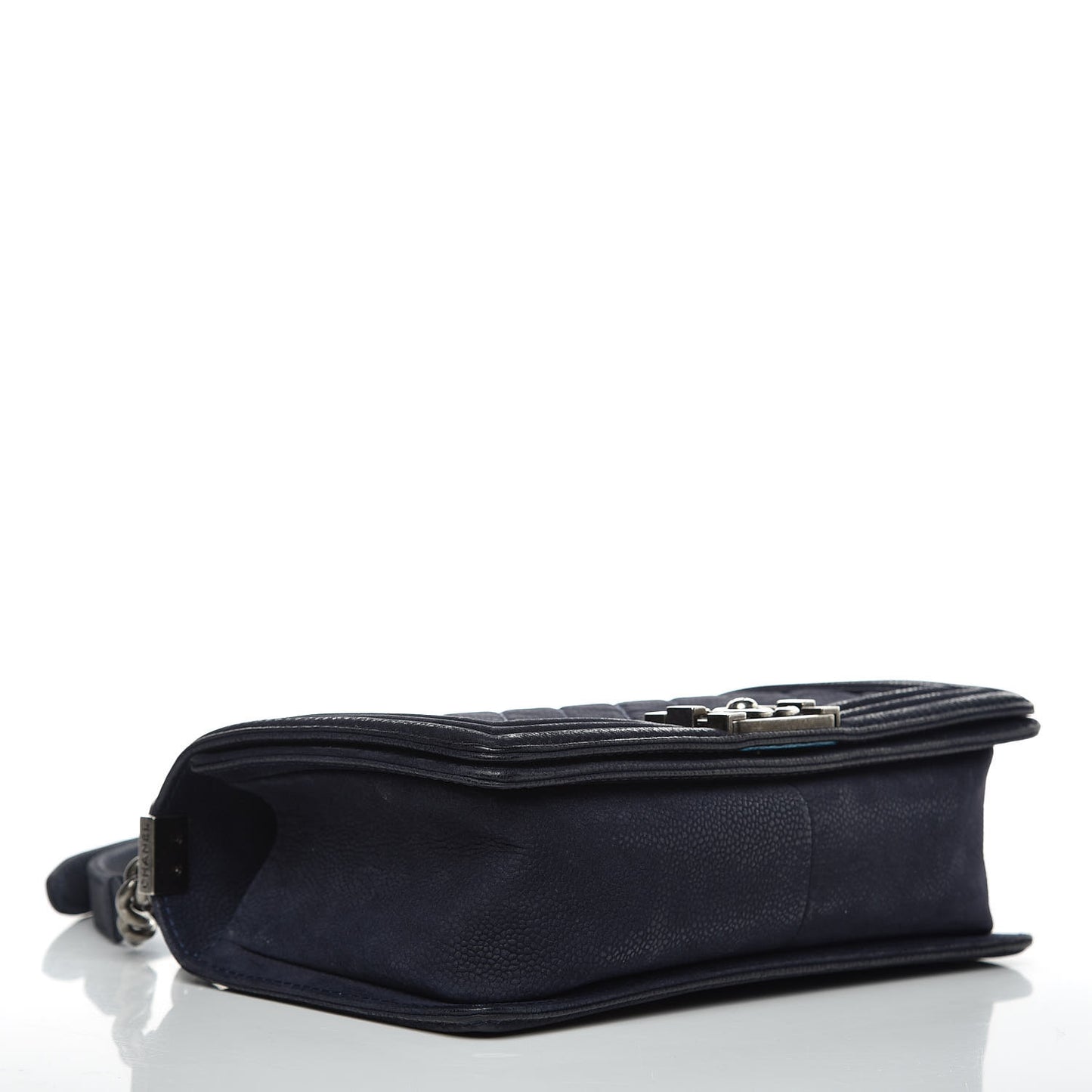 Iridescent Caviar Quilted Medium Boy Flap Navy