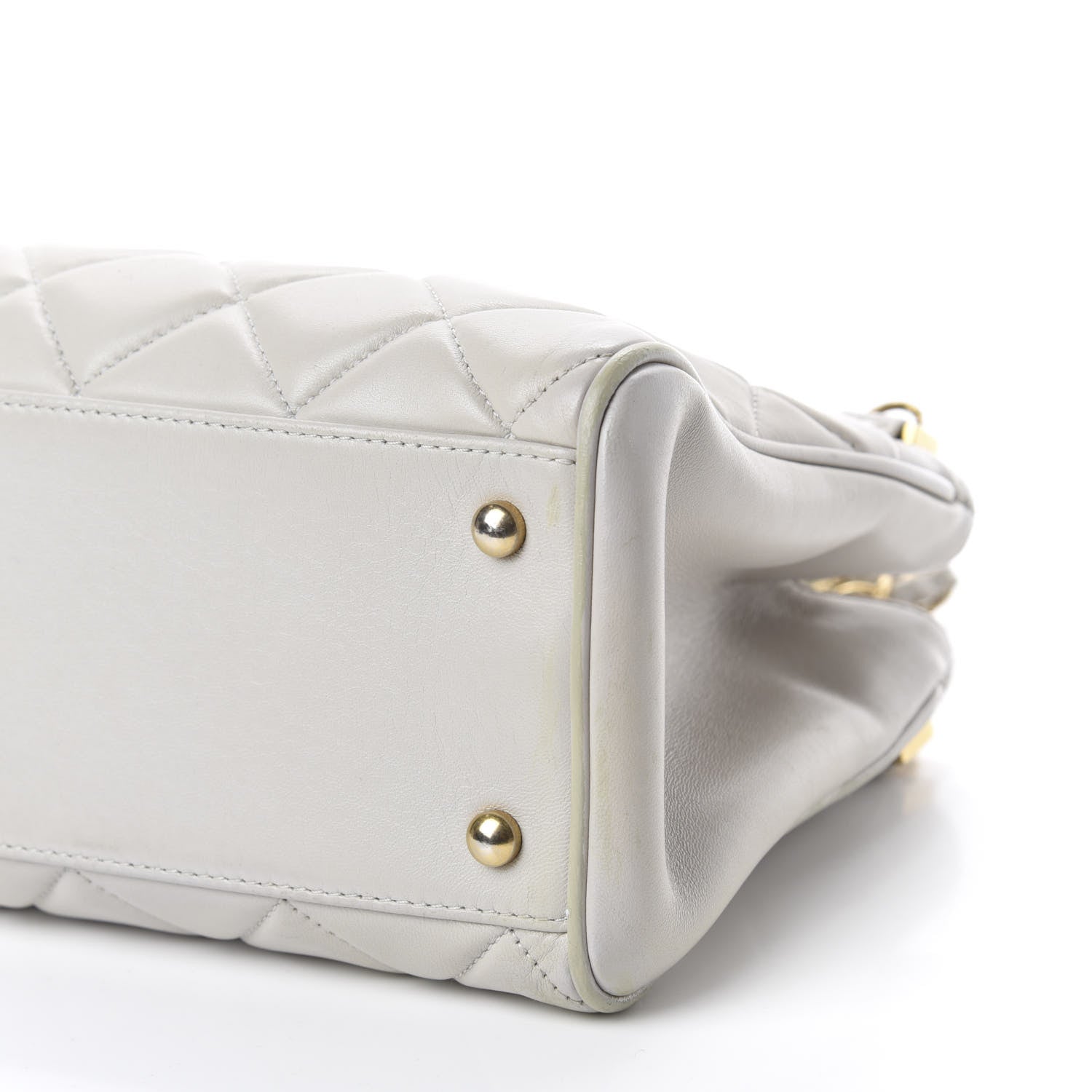 Chanel Lambskin Quilted Shoulder Bag Grey 7 of 13