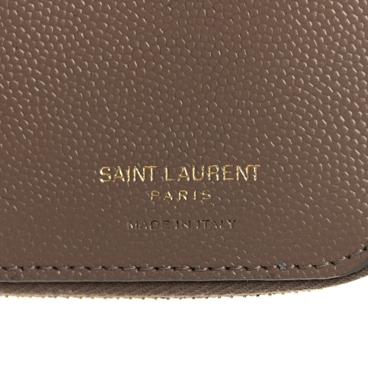 Grain De Poudre Matelasse Chevron Monogram Compact Bi-Fold Wallet Taupe