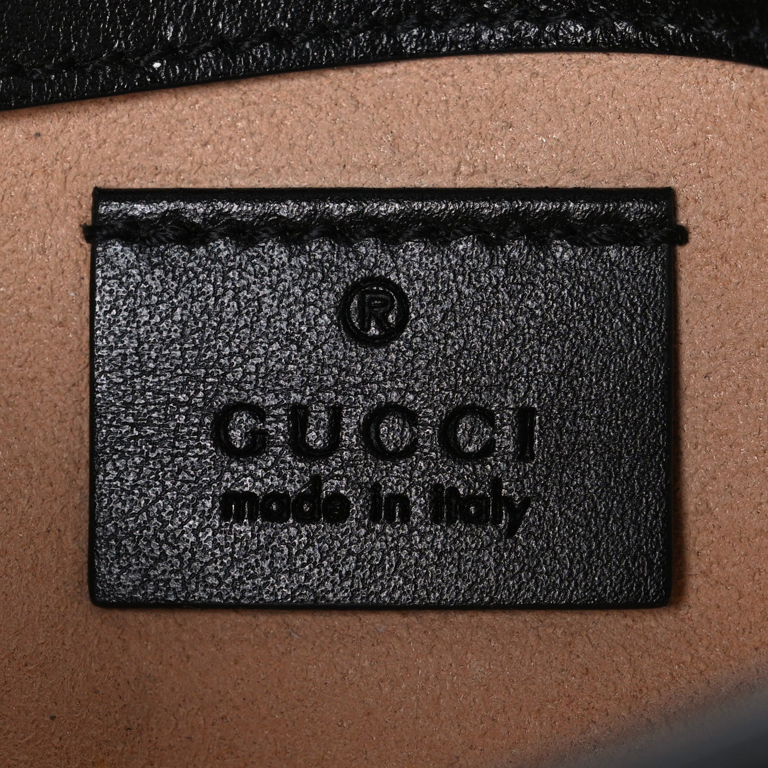 Gucci Calfskin Matelasse Super Mini GG Marmont Shoulder Bag Black 5 of 9