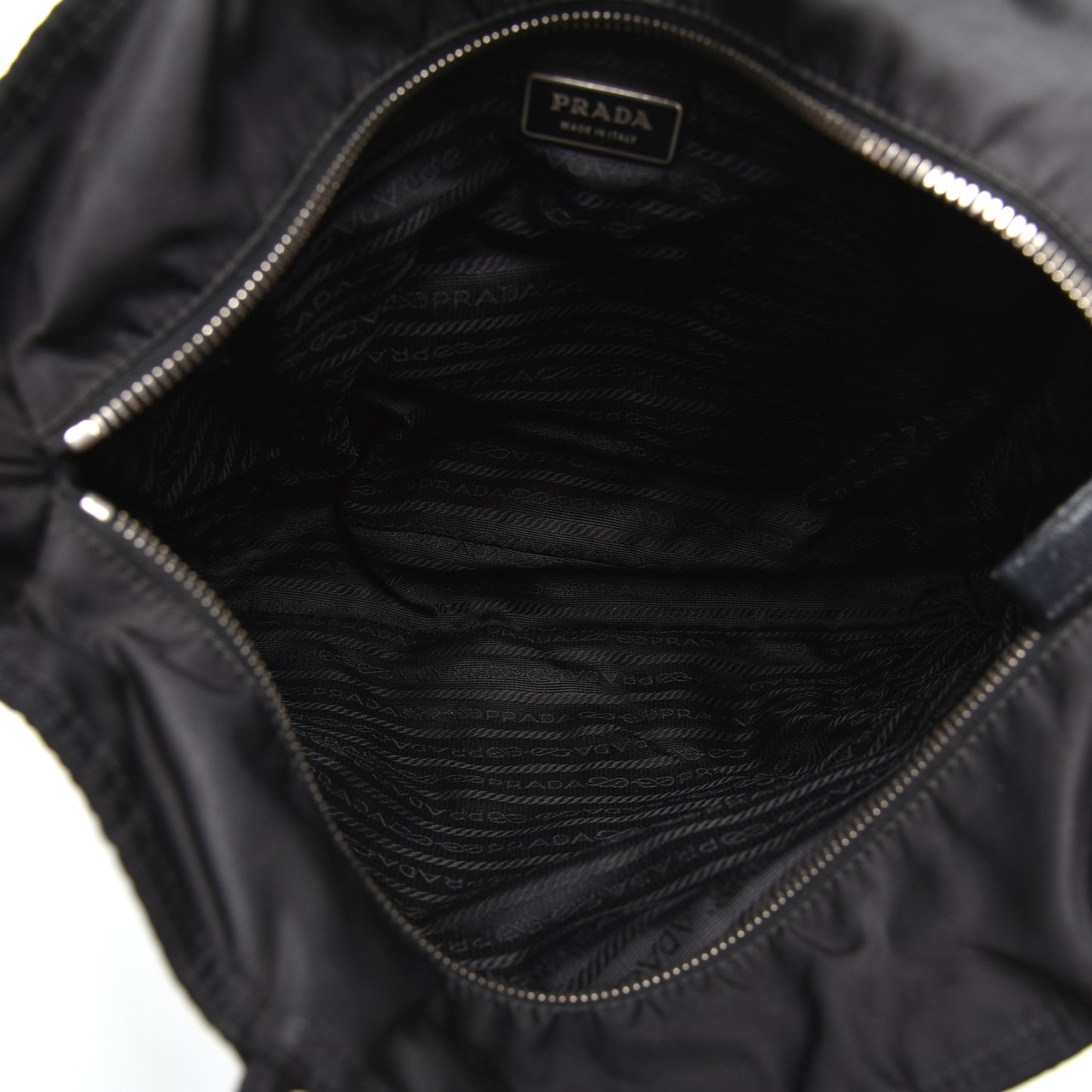 Tessuto Nylon Caflskin Shopping Tote Black