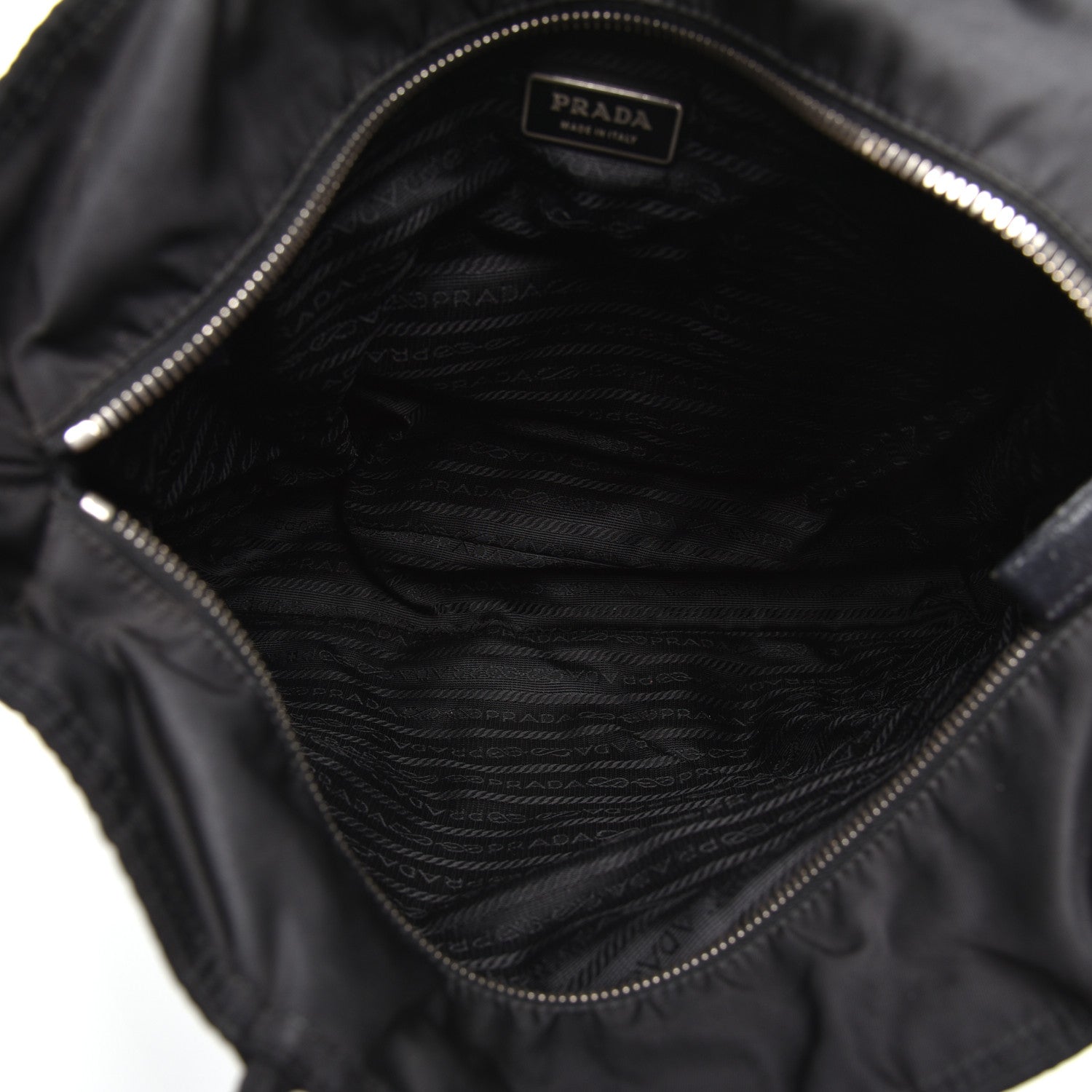 Prada Tessuto Nylon Caflskin Shopping Tote Black 5 of 9