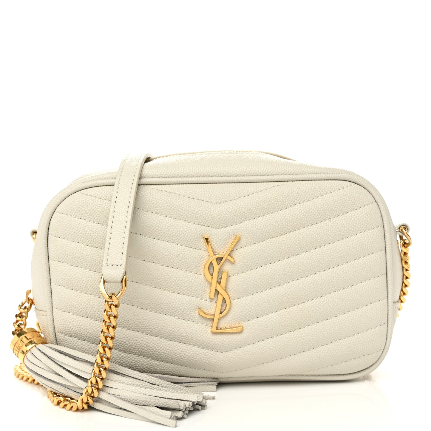 Grain De Poudre Matelasse Monogram Mini Lou Camera Bag Crema Soft