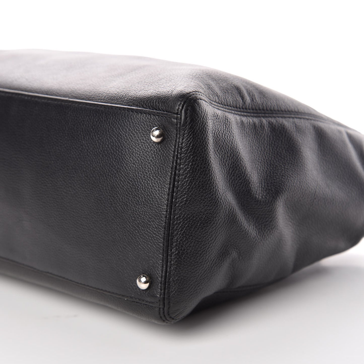 Calfskin Cerf Executive Shopper Tote Black