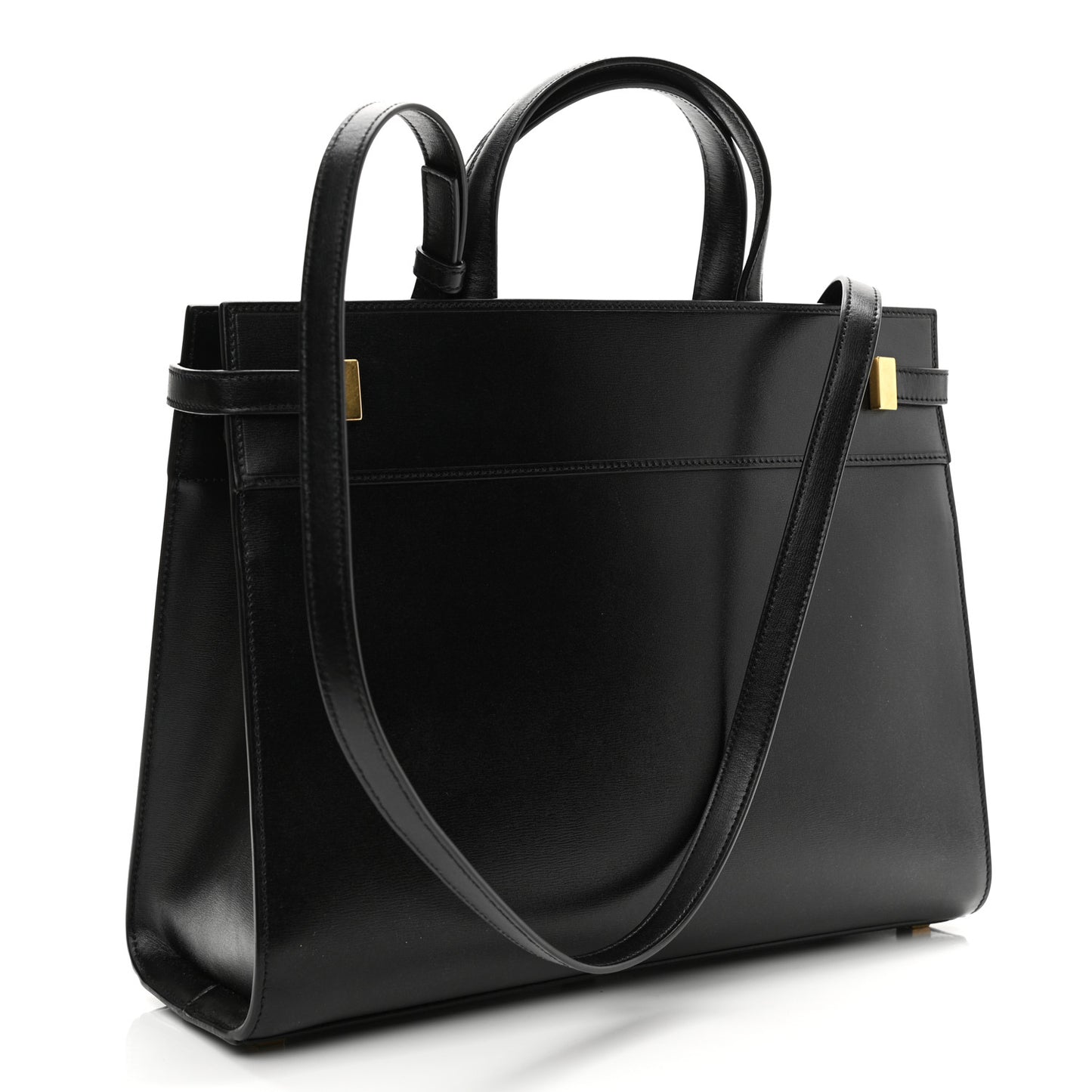 Calfskin Small Manhattan Shopper Tote Black