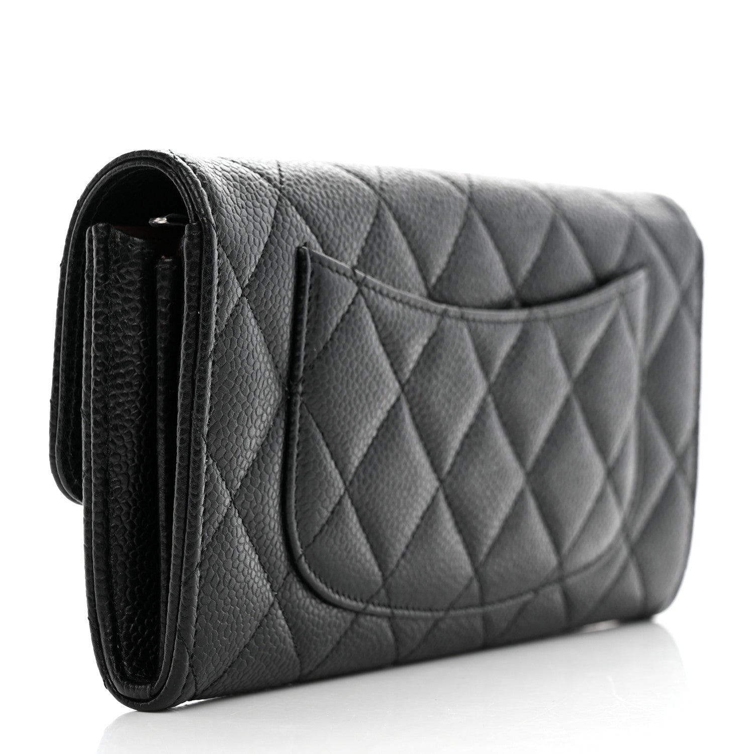 Chanel Caviar Quilted Large Gusset Flap Wallet Black 3 of 9