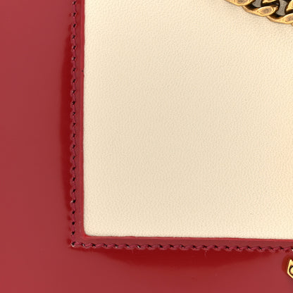 Saint Laurent Nappa Patent Calfskin Two-Toned Small Monogram Kate Satchel Off White Oxblood Red 8 of 14