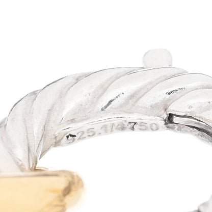 David Yurman Sterling Silver 18K Yellow Gold 10mm Medium Oval Link Bracelet 4 of 4
