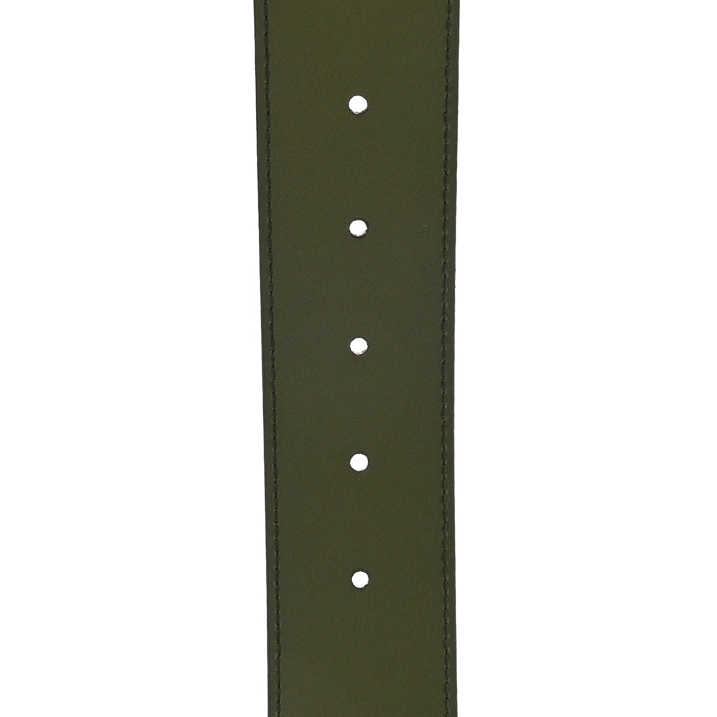 Azalea Calfskin Enamel Monochrome Double G 40mm Belt 75 30 Military Wood