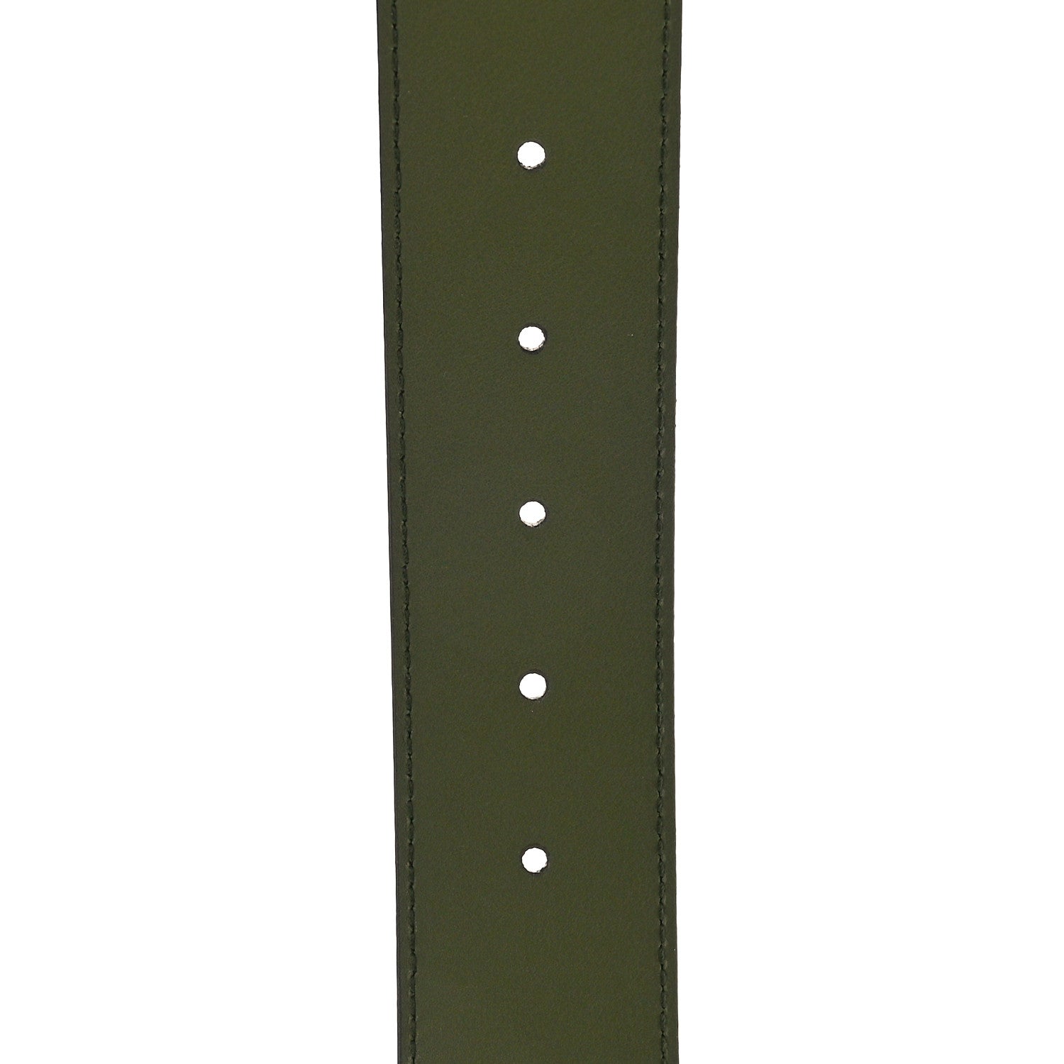 Gucci Azalea Calfskin Enamel Monochrome Double G 40mm Belt 75 30 Military Wood 3 of 5