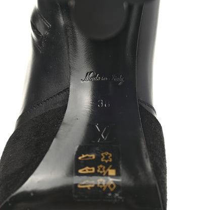 Louis Vuitton Suede Calfskin Monogram Podium Platform Ankle Boots 38 Black 6 of 7