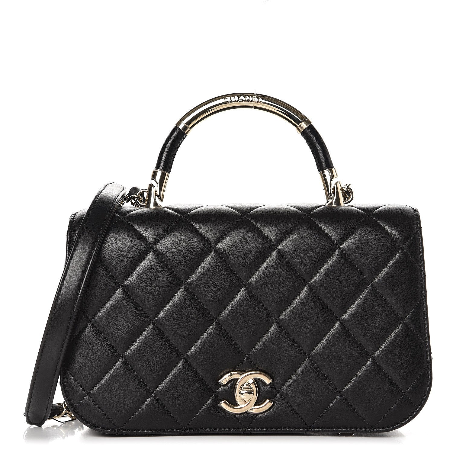 Chanel Lambskin Small Carry Chic Flap Black 1 of 9