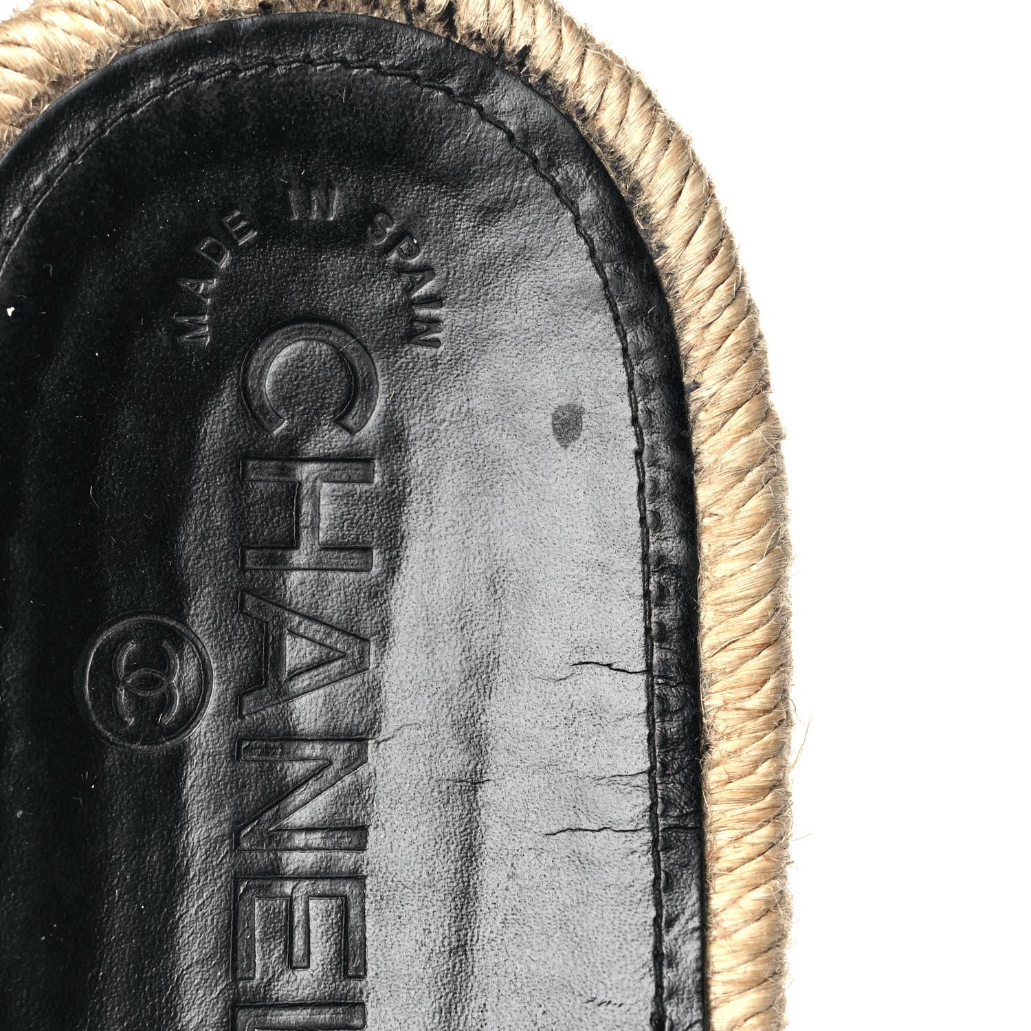 Chanel Calfskin Gripoix CC Espadrille Slip On Sandals 40 Black 9 of 9