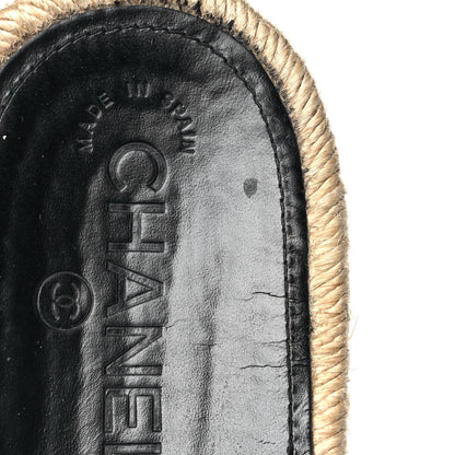 Chanel Calfskin Gripoix CC Espadrille Slip On Sandals 40 Black 9 of 9