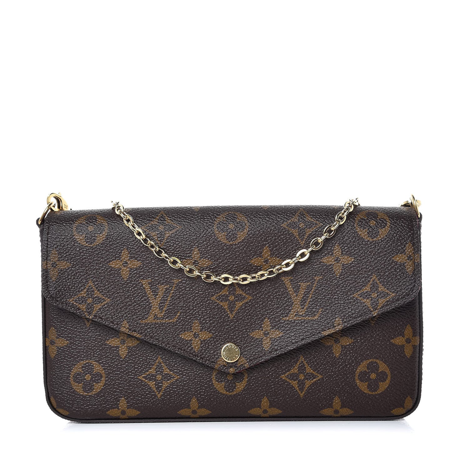 Monogram Pochette Felicie Chain Wallet Fuchsia