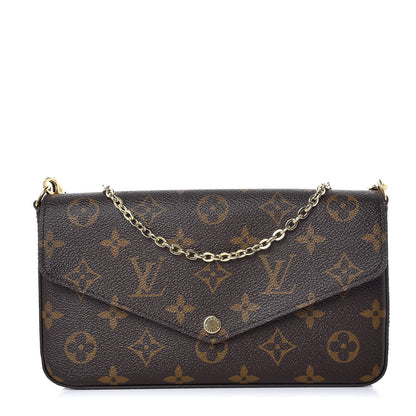 Louis Vuitton Monogram Pochette Felicie Chain Wallet Fuchsia 1 of 13